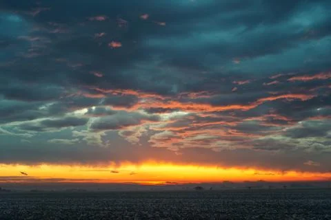 The sunset after the rain Stock Photos