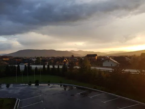 Sunset after Rain. Stock Photos