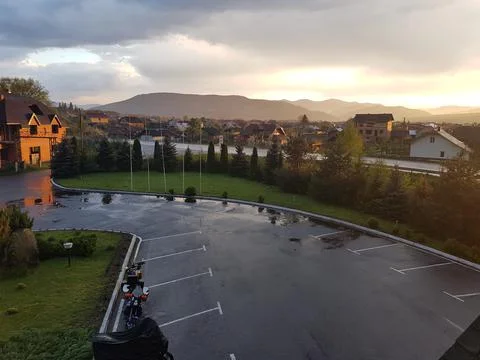 Sunset after Rain. Stock Photos