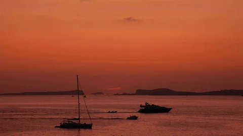 Sunset afterglow in the sea Stock Footage 123143536