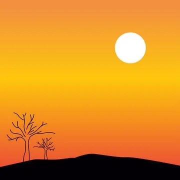 Sunset in the afternoon. Stock Illustration