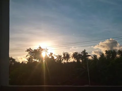 Sunset in the afternoon Stock Photos