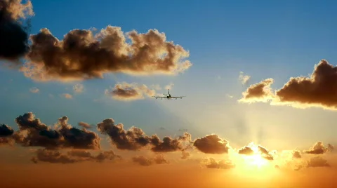 Sunset airliner  Stock Footage 278141