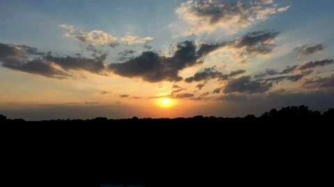 Sunset with Airplane Stock Footage 135925509