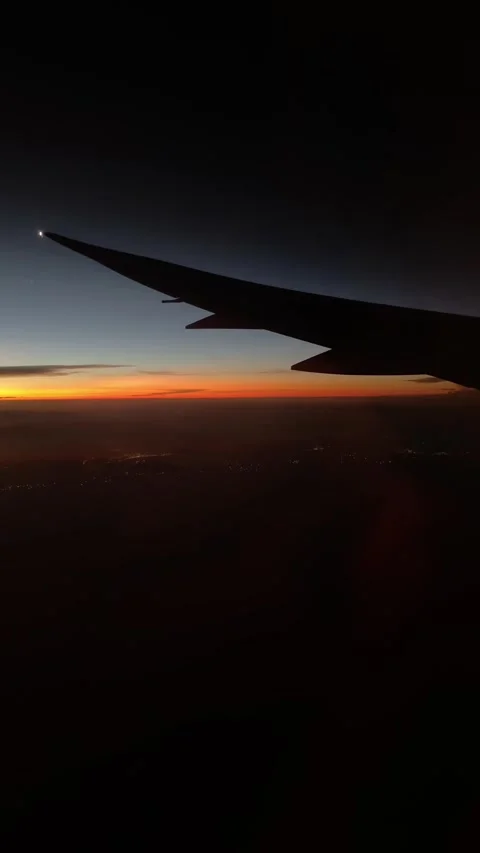 Sunset from an airplane Stock Footage 305005223