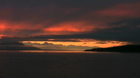 Sunset in Alaska Stock Footage