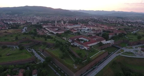 Sunset in Alba Iulia Romania Video stock 78000204