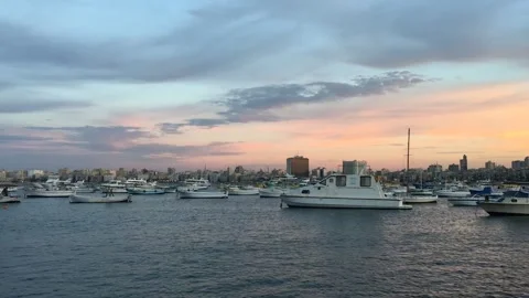 Sunset in Alexandria city Stock Footage 284049492