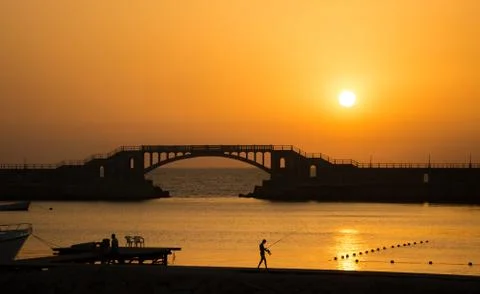 Sunset in alexandria Foto stock