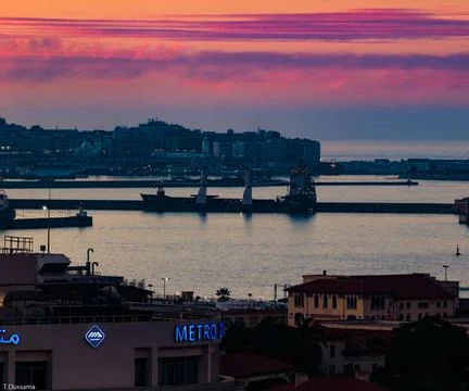 Sunset on Algiers bay Stock Photos