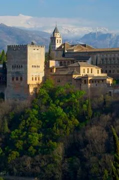 Sunset in alhambra Stock Photos