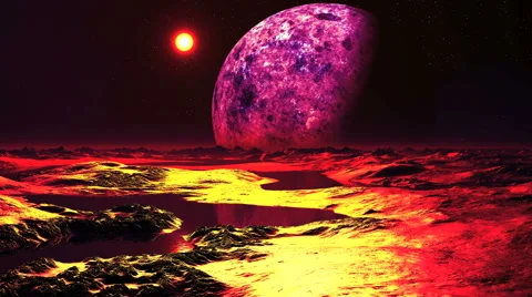 Sunset on the alien planet Stock Footage 56639024