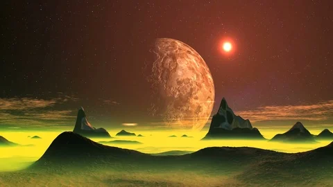 Sunset on an alien planet Video stock 71166395