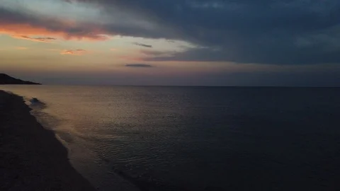 Sunset, almost night. Sea. Red clouds. 動画素材 116278620