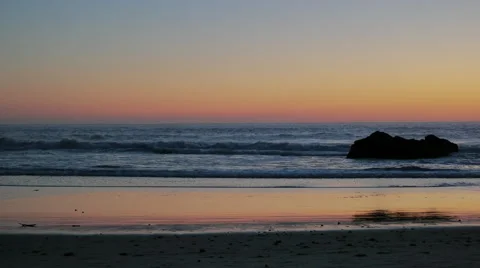 Sunset along a Big Sur Beach Stock Footage 57927547