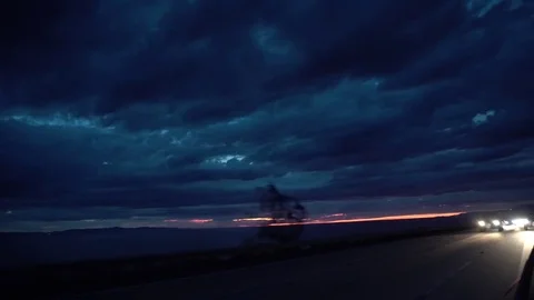 Sunset along the highway Stock Footage 71446443