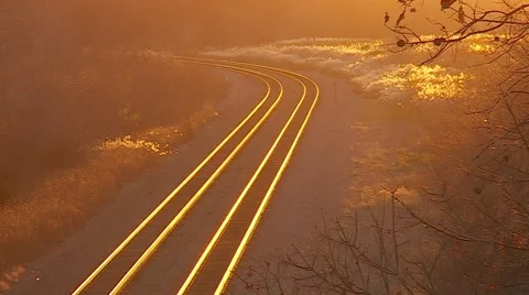 Sunset Along the Tracks I 스톡 동영상 65702325