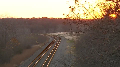 Sunset Along the Tracks II 스톡 동영상 65702148
