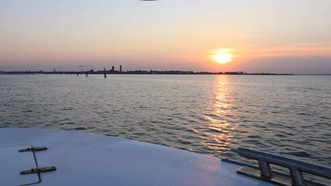 Sunset Along the Venice Canal Stock Footage 104852956