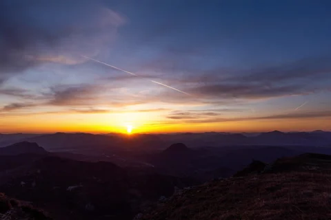 Sunset in the Alpes Stock Footage 154853161