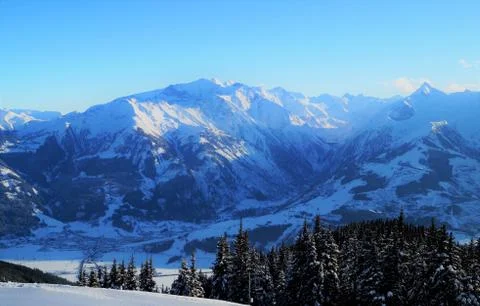 Sunset in the alps Stock Photos
