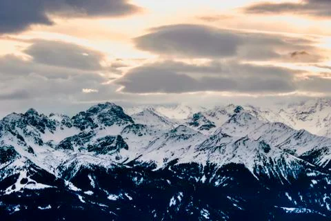 Sunset in the alps Stock Photos