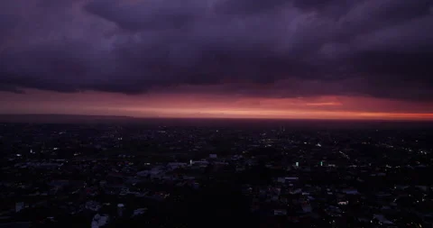 Sunset with amazing clouds and light over Canggu Bali Stock Footage 290005016