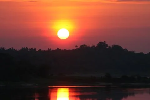 Sunset, Amazon, Brazil Stock Photos