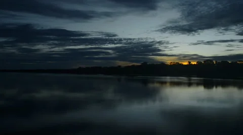 Sunset in the Amazon Stock Footage 52492326