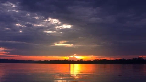 Sunset at the Amazon Stock Footage 73249287