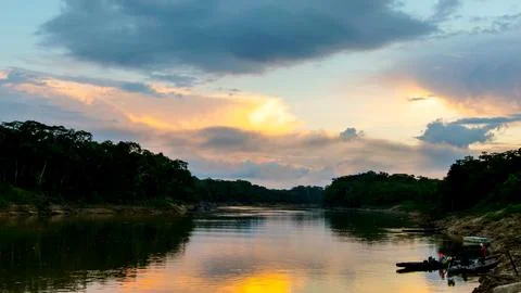 Sunset on the Amazon Stock Photos
