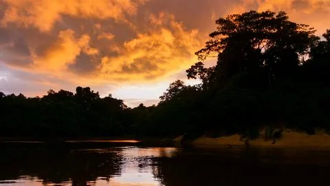 Sunset on the Amazon Stock Photos