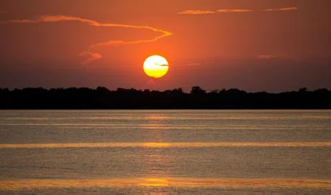 Sunset in Amazon river Photos