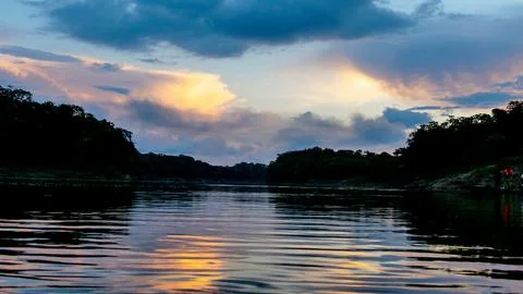 Sunset on Amazon River Stock Photos