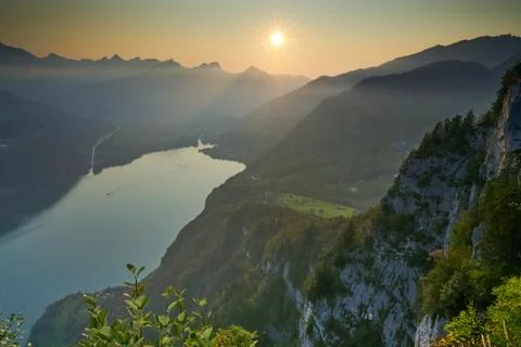 Sunset in Amden Stock Photos