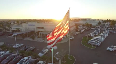 Sunset on the American Flag Video stock 67897606