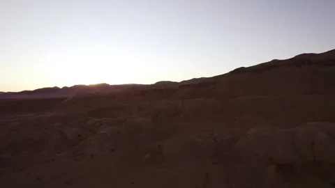 Sunset among the chalk mountains is like on Mars Vídeos de archivo 296554196