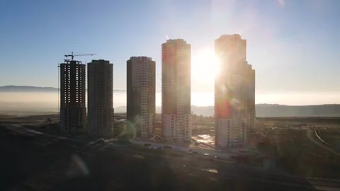 Sunset Among Skyscrapers Stock Footage 332508629