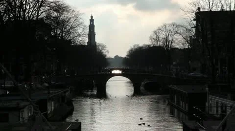 Sunset in Amsterdam Stock-Footage 20443214