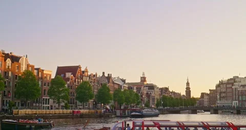 Sunset in Amsterdam Stockbeeldmateriaal 336401666