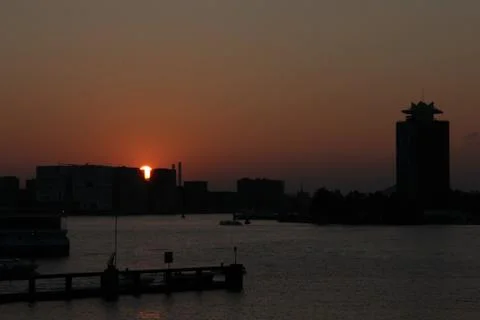 Sunset in Amsterdam Stock Photos
