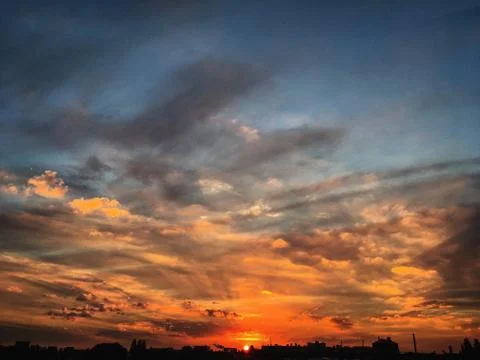 Sunset in Amsterdam 스톡 사진