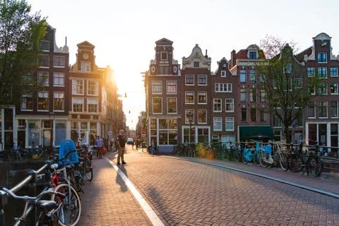 Sunset in Amsterdam Stock Photos