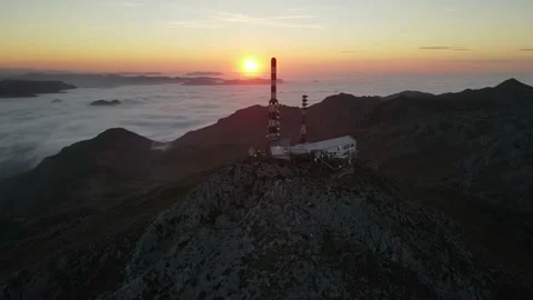 SUNSET AND ANTENNAS Stock Footage 165986430