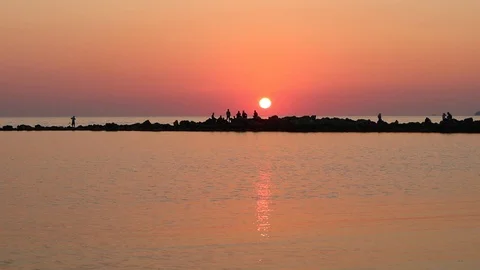 Sunset and beach Stock Footage 92432664