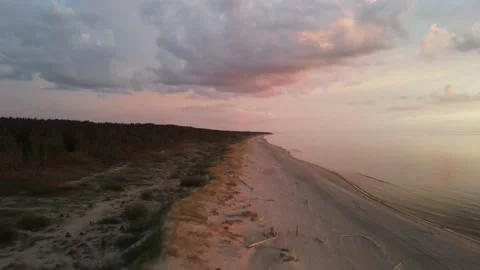 Sunset and the beach Stock Footage 159280878