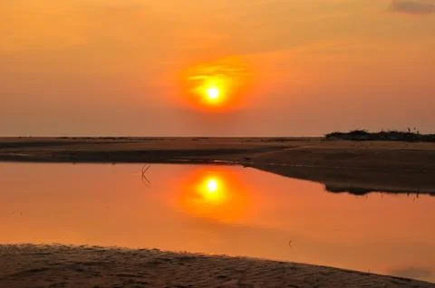 Sunset and the beach Stock-Fotos