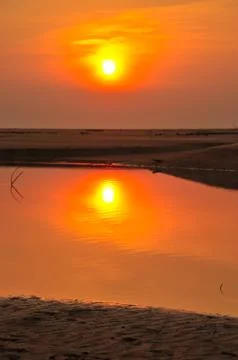 Sunset and the beach Stock Photos