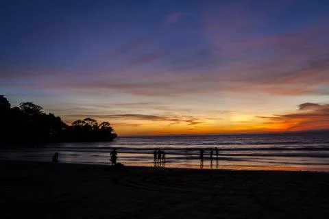 Sunset and beach Stock Photos