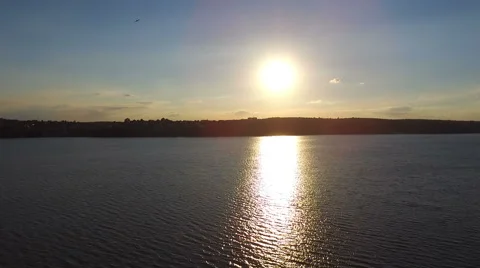 Sunset and beach. Shooting quadrocopters Stock Footage 67487822